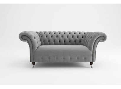 Chesterfield Luxus 2 Sitzer Couch Polster Sofa Textil Stoff Couchen Garnitur Neu