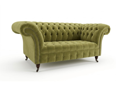 Grüne Sofa Couch Polster Chesterfield Sitzmöbel Textil Stoff Leder Couchen Neu