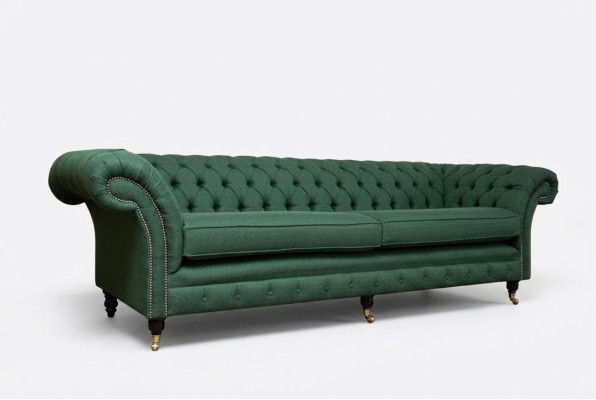 Knopf Sofa Chaesterfield Sofas 4 Sitzer Couch Polster Stoff Wohnzimmer Möbel