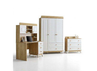 Kinderzimmer Set Kleiderschrank Kommode Schreibtisch funktionale Möbel