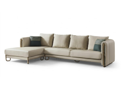 Sofa Couch Polster Garnitur Wohnlandschaft Design Ecksofa Leder L Form