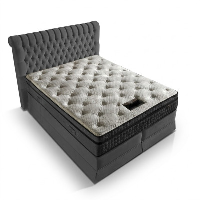 Graues Luxus Schlafzimmer Chesterfield Bett Polster Design Luxus Doppelbetten