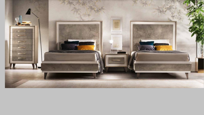 Schlafzimmer Set Bett Nachttische Kommode Stil Garnitur Italienische Möbel 4 tlg