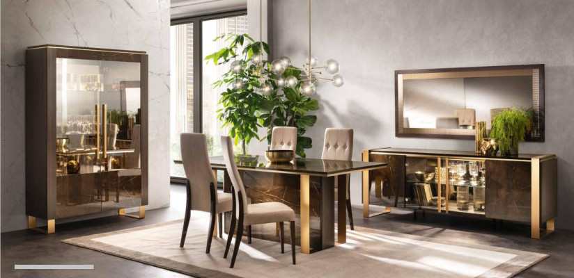 Modernes Esszimmer Tisch + 6 Stühle Garnitur Gruppe Italienische Stil