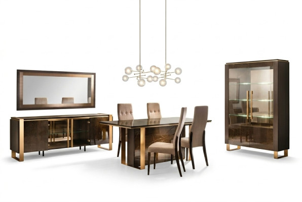 Modernes Esszimmer Tisch + 6 Stühle Garnitur Gruppe Italienische Stil