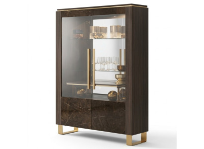 Glasschrank Vitrine Vitrinen Luxus Schrank Holz Stil Glas Regal Schränke