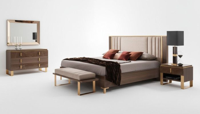 Klassisches 4tlg Schlafzimmer Modernes Set Bett Nachttisch Kommode