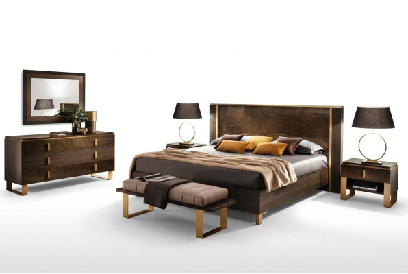 Luxus Schlafzimmer Bett Doppel Stil Modern Polster Betten Italienische