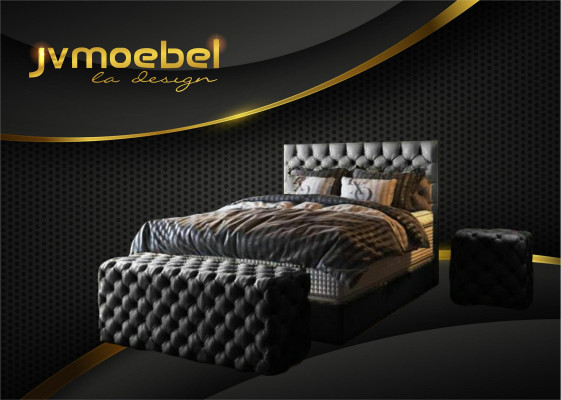 Luxus Bett Boxspringbett Schlafzimmer Betten Design Möbel Samt Matratze Komplett