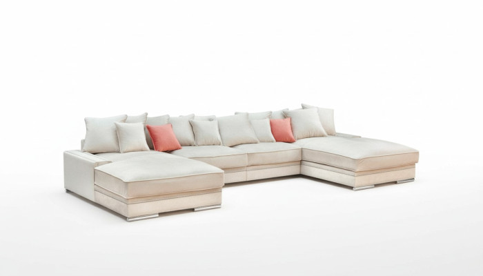 Luxury Textil Modern Desing Ecksofa in U-Form Wohnlandschaft Polsterecke Neu