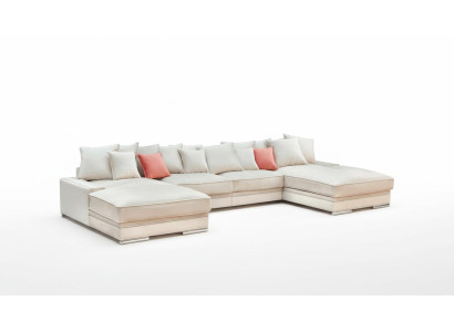 Luxury Textil Modern Desing Ecksofa in U-Form Wohnlandschaft Polsterecke Neu