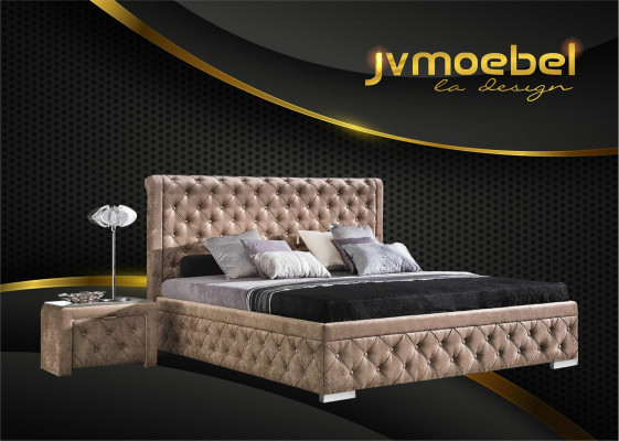 Bettgestell Stoff Möbel Luxus Betten Bett Textil Schlafzimmer Design Textil Neu