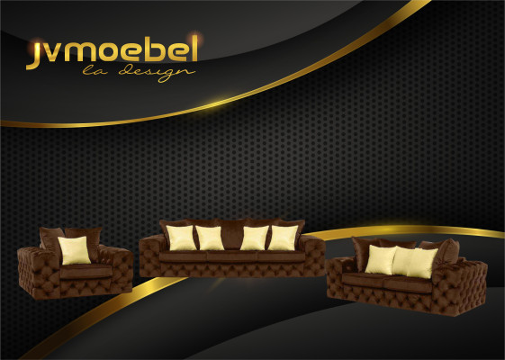 Chesterfield Design Wohnzimmer Sofagarnitur Möbel Couch 321 Sitzer