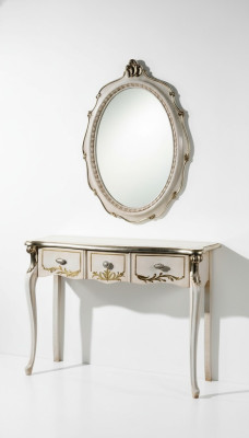 Möbel Barock Luxus Konsolentisch Wandtisch Tisch Weiß Klassischer Holz 106 cm