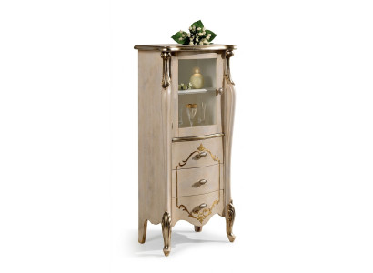 Möbel Klassischer Kommode Holz Glas Vitrine Kommodenschrank Designer