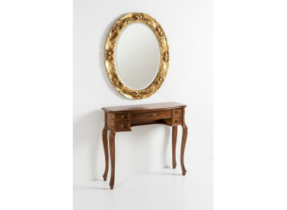 Italienische Möbel 2tlg Garnitur Sekretaer mit Spiege Holz Echtholz Barock Stil