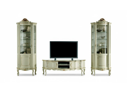 Design Set Garnitur 3tlg rtv mit 2x Vitrine Italienische Luxus Möbel Barock Stil