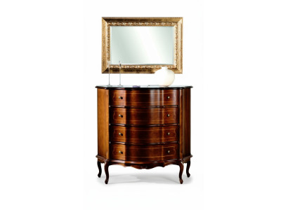 Kommode Holz Möbel Barock mit Spiegel 2tlg Garnitur Luxus Italienische
