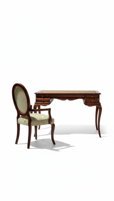 Holz Möbel Luxus Büro 2tlg Set Schreibtisch Sessel Italienische Tische Barock