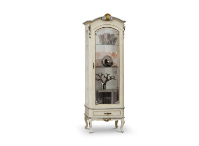 Klassische Luxus Möbel Holz Weiß Vitrine Schicke Vitrineschrank Italienische Möbel Neu