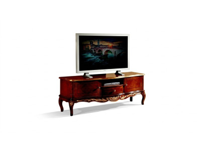 Designer Holz Barock TV-Schrank mit 2 Türen Schublade und Regal Italien
