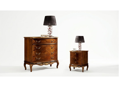Luxus Italienische Möbel Groß Kommode Schrank mit 4 Schublade Holz Braun