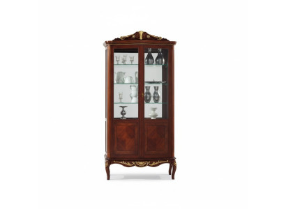 Luxuriöse Design Möbel Italienische Möbel Großer Holz Braun Vitrine Luxus Vitrineschrank