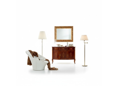 Luxus 2 tlg Set Designer Kommode und Spiegel Italienische Möbel Stil Barock Neu