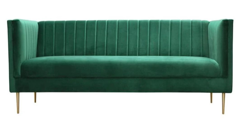 Luxus Grün Chesterfield Dreisitzer Polster Möbel Hotel Wohnzimmer Praxis Samt
