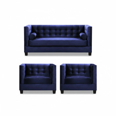 Schlafsofa Sessel Kreative Möbel Textil Stoff Blau Gruppe Wohnzimmer Modern Sofa