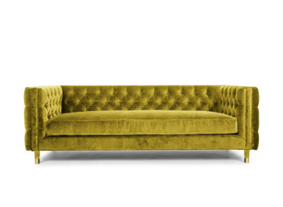 Gelber Chesterfield 4 Sitzer Sofa Luxus Design Möbel Textil Stoff Couchen Gelbe Sofas
