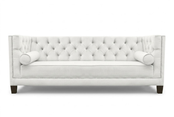 Dreisitzer Stoff Wohnzimmer weiß Couchen Polster Sofa Sofas Chesterfield couch