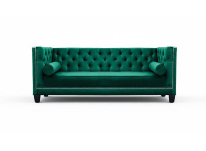 Luxus Grün Chesterfield Samt Dreisitzer Polster Möbel Hotel Wohnzimmer Praxis