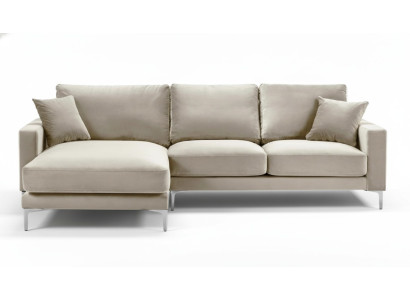 Loft Sofa Luxus Eckcouch Möbel Eckgarnitur Samt Couchen sofas beige Wohnzimmer