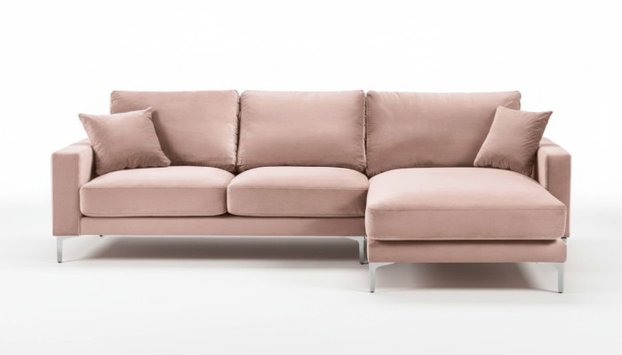 Rosa Ecksofa Stoff Wohnzimmer Design Couchen Polster Sofa Sofas Eckgarnitur Neu