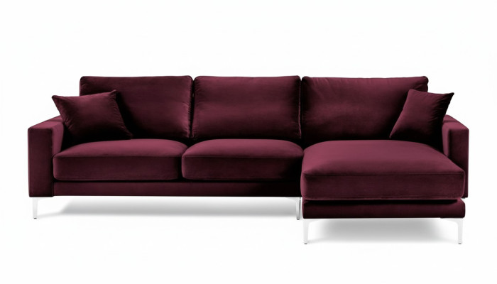 Burgund Rot Design Couchen Polster Sofa Sofas bordaux Ecksofa Stoff Wohnzimmer
