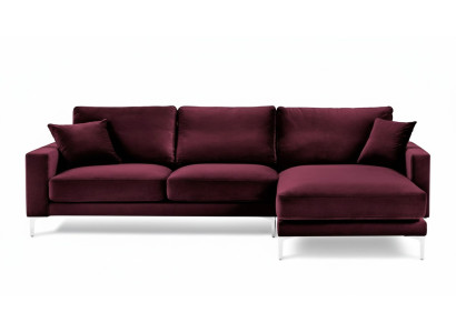 Burgund Rot Design Couchen Polster Sofa Sofas bordaux Ecksofa Stoff Wohnzimmer
