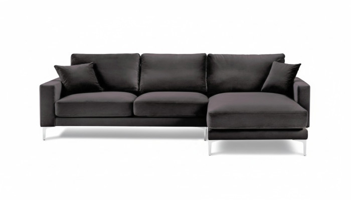 Schwarz Samt Ecksofa Stoff Wohnzimmer Design Couchen Polster Sofa Sofas Neu