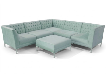 Turkis Blaue Eckcouch wohnzimmer Stil Möbel Chesterfield Landhaus Garnitur 2tlg.