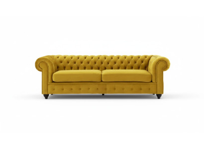 Gelbe Couch mit knöpfen Chesterfield Sofa Polster Sitz Couchen Sofas Luxus Neu