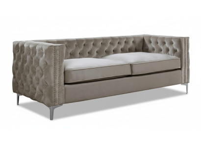 Chesterfield Dreisitzer moderne Möbel Textil Stoff Samt Wohnzimmer Luxus couchen