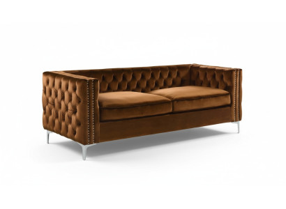 orange chesterfield couch luxus samt stoff couchen sofa set knöpfe polster neu