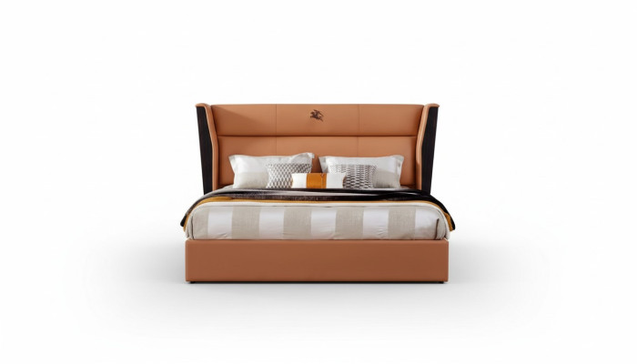 Leder Bett Schlafzimmer Möbel Design Gruppe 3tlg. Set 2x Nachttische