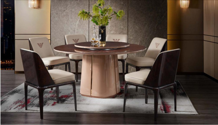Exquisite Beige Esszimmer Lederstuhl Mit Modernem italienischem Stil