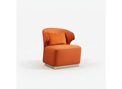 Sessel Orange Luxus Stoff Wohnzimmer Textil Neu Kreative Modern Design