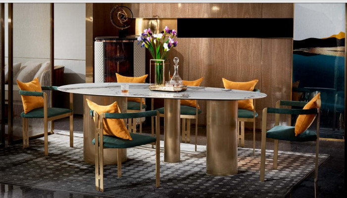 Esstisch Marmor Edelstahl Neu Kreative Modern Design Möbel Luxus