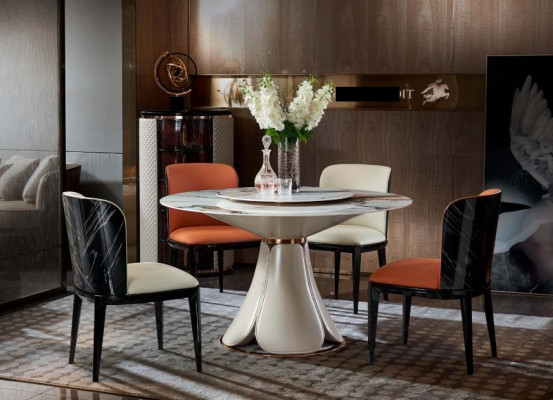 Esstisch Leder Stein Tische Holz Luxus Moderne Design Möbel Tisch