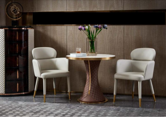 Sessel Leder Weiß Modern Möbel Lehnstuhl Design Möbel Luxus Edelstahl