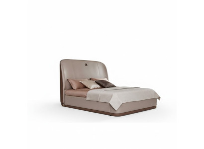 Bett 2x Nachttisch Leder Holz Schlafzimmer Lederbett Modern Design Möbel