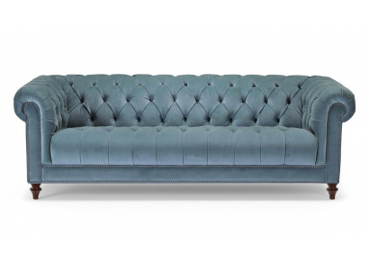 Chesterfield Turkis Design Couchen Polster Sofa Neu Dreisitzer Stoff Wohnzimmer
